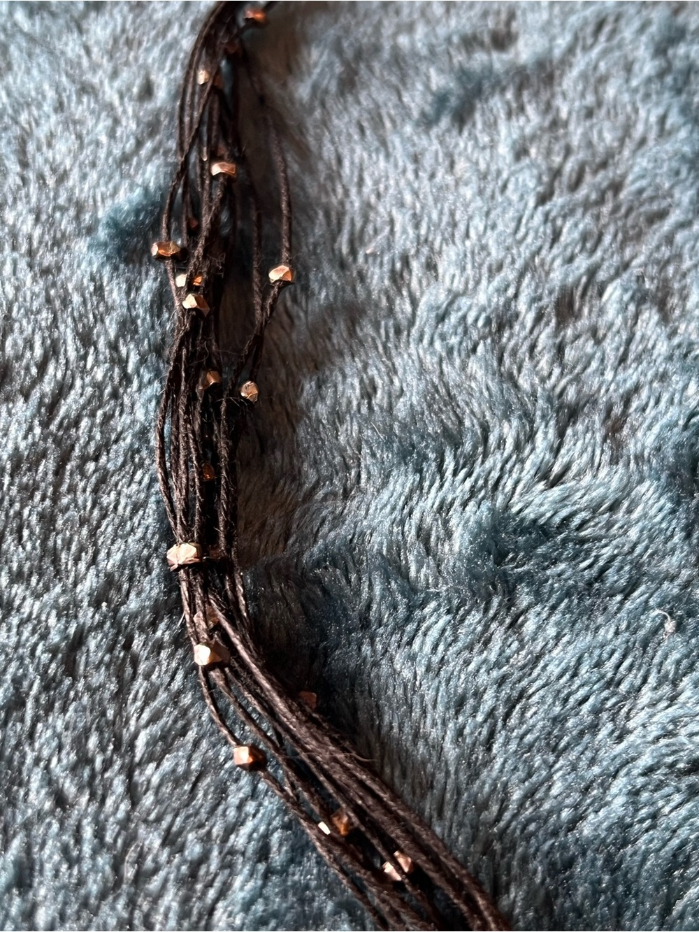 Gold Tone Baltic Amber/Silver Oval Pendant Necklace with Black Multi-Strand Cord - Picture 4 of 11